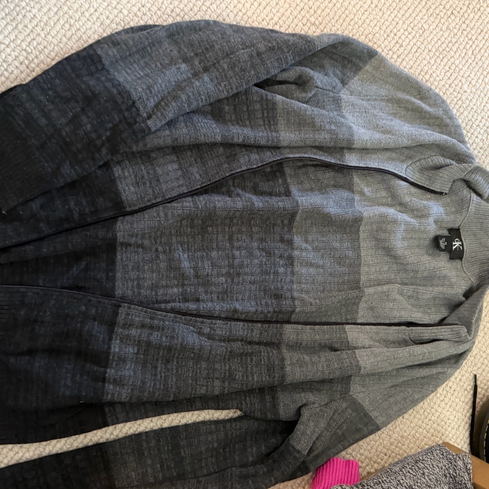 Calvin Klein Gray Ombre Open Front Cardigan